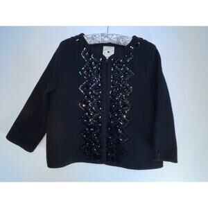 Anthropologie Elevenses Wool Crop Cardigan - Size M - Sequin Detail, 100%‎ Wool